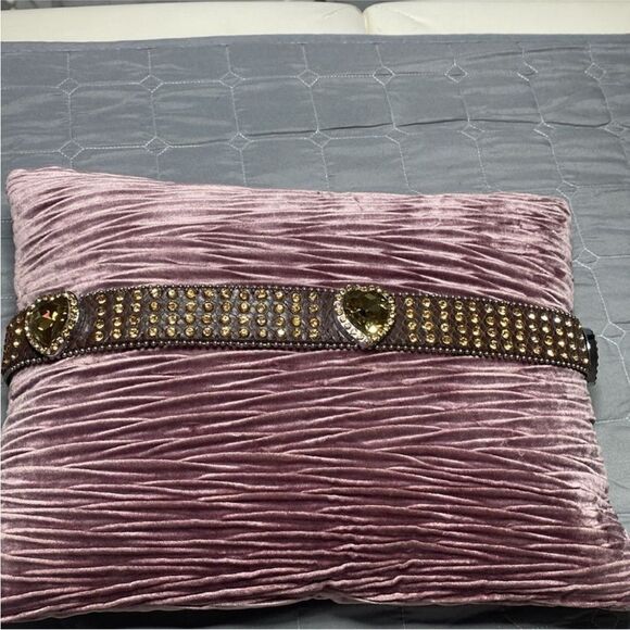 Studded Brown genuine leather Belt with Gold Accents S-M main image 6